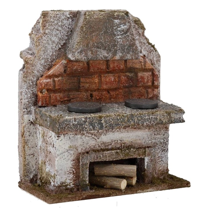 Cucina con cappa per presepe cm 10x5x11,5 h. 