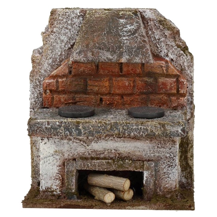 Cucina con cappa per presepe cm 10x5x11,5 h. 