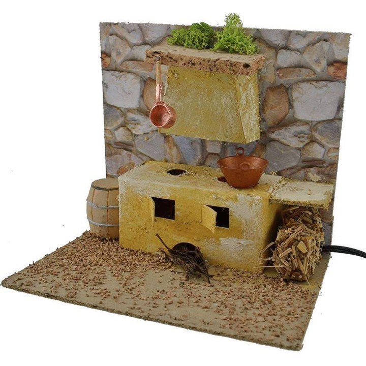 Cocina con horno funcional de 19x14x16 cm h.