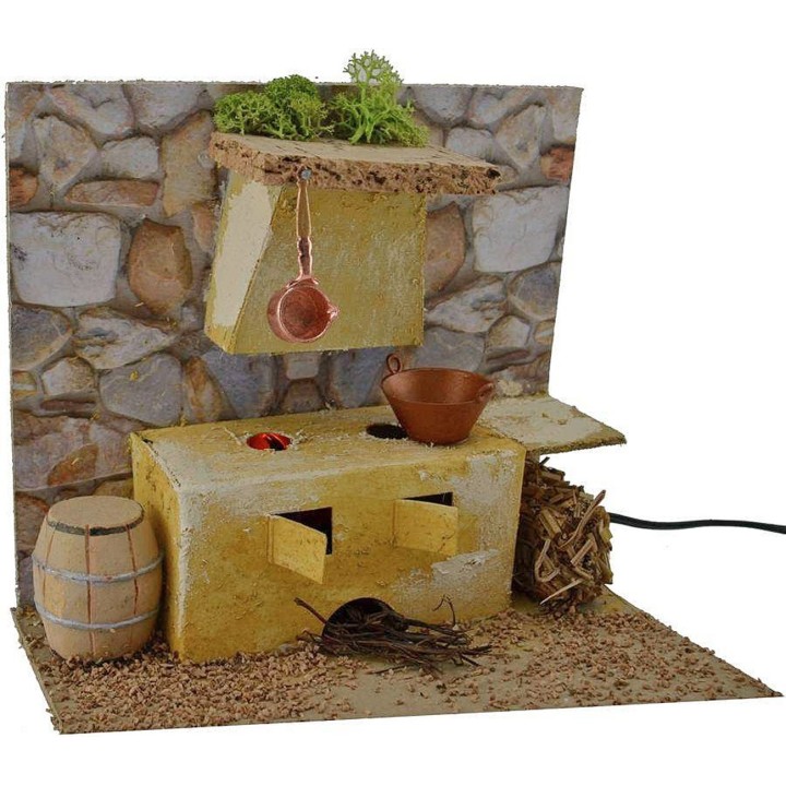 Cocina con horno funcional de 19x14x16 cm h.
