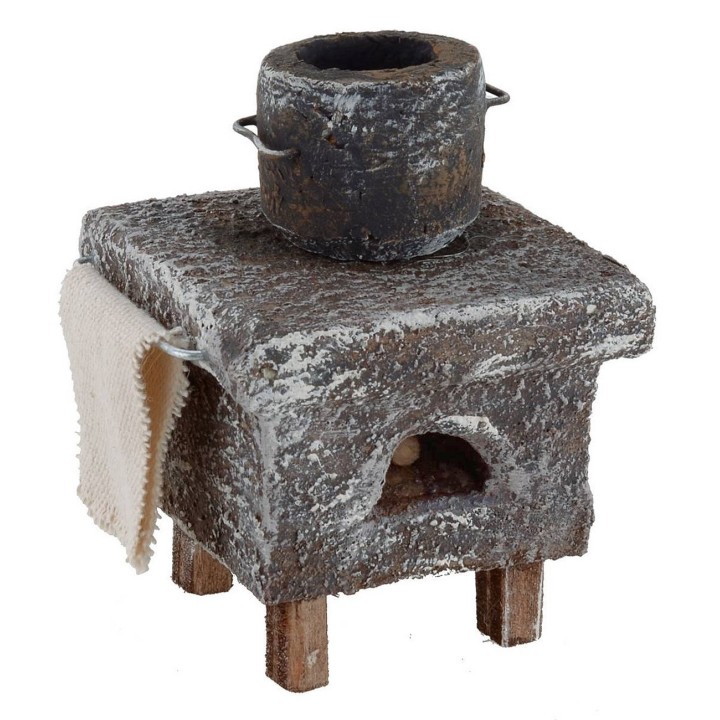Forno a legna con pentola per cucina cm 6x6x8,5 h per statue di