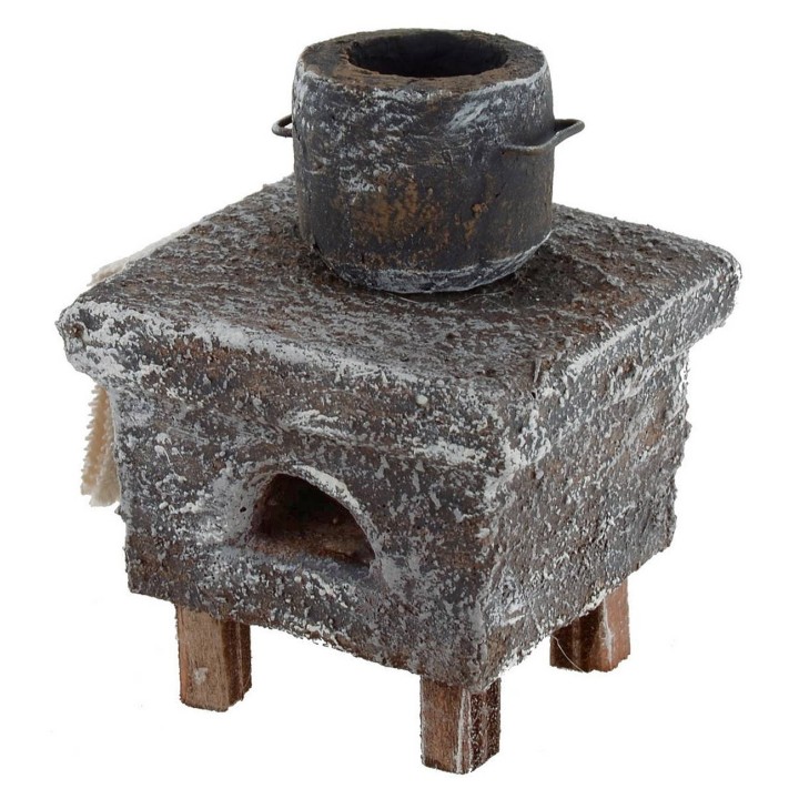 Forno a legna con pentola per cucina cm 6x6x8,5 h per statue di