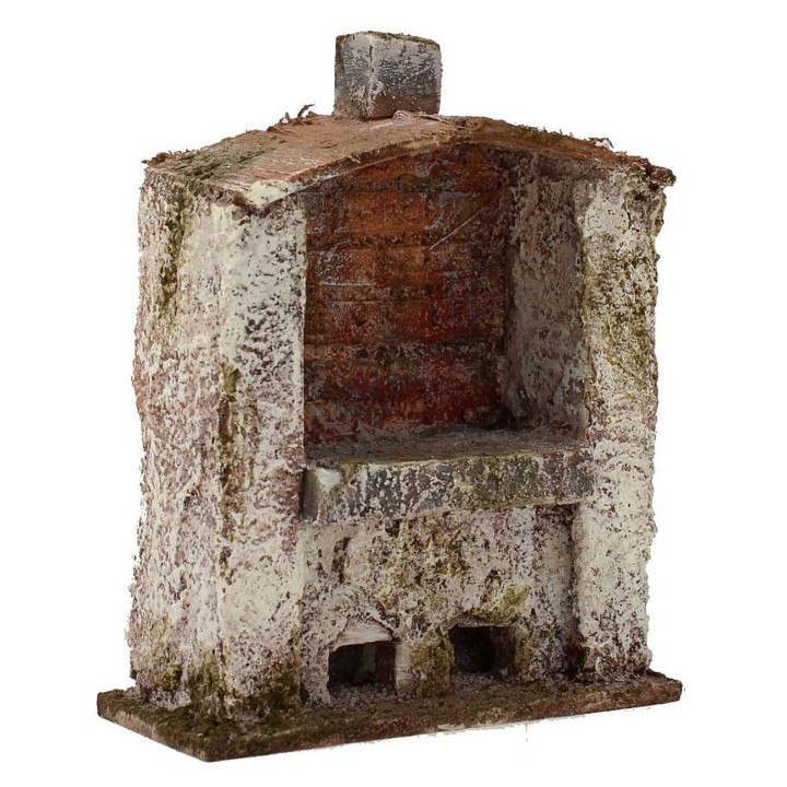 Horno con chimenea central para belén de 7x3x9 cm de altura