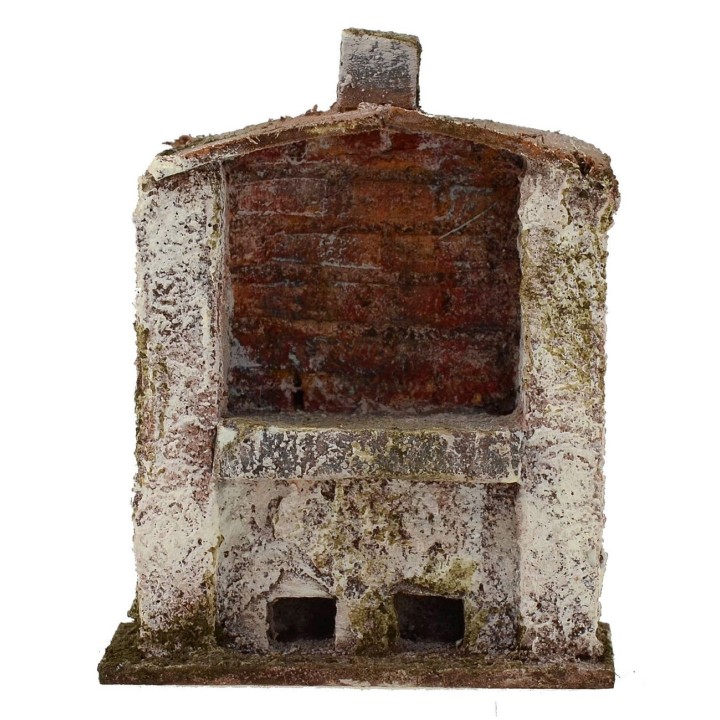 Horno con chimenea central para belén de 7x3x9 cm de altura