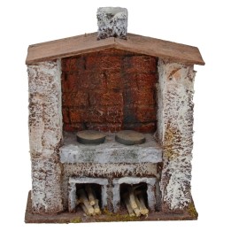 Horno con chimenea central para belén de 14x6,5x17,5 cm de