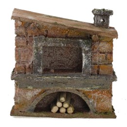 Horno con chimenea lateral para belén de 12x5x12 cm de altura