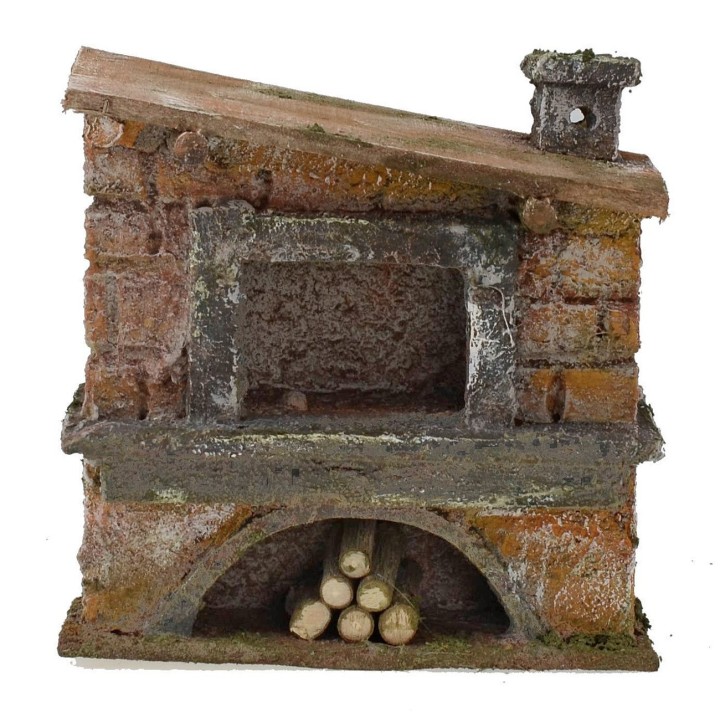 Forno con camino laterale per presepe cm 12x5x12 h. 