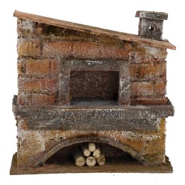 Forno con camino laterale per presepe cm 14x6x14 h. 