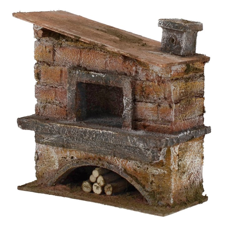 Forno con camino laterale per presepe cm 14x6x14 h. 