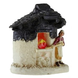 Forno con panettiere in resina funzionante cm 9,6x4,9x10,9 h.