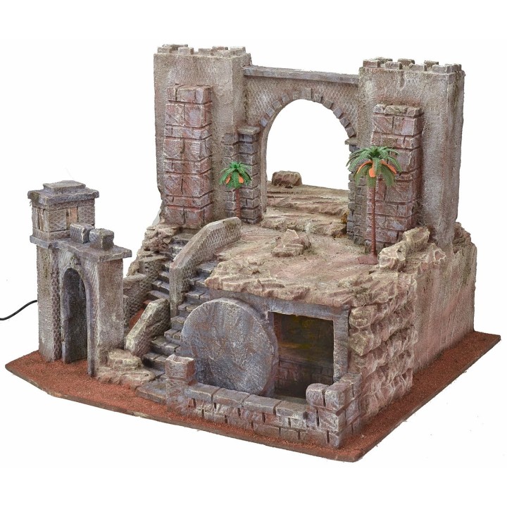 Presepe Pasquale illuminato cm 54X50X41,5 h