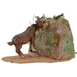Cabra marrón comiendo serie 30 cm en movimiento para estatuas