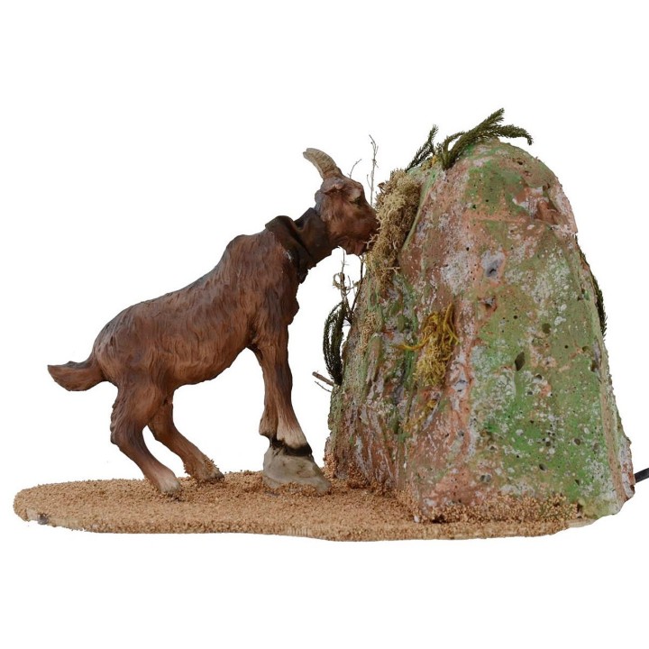 Cabra marrón comiendo serie 30 cm en movimiento para estatuas