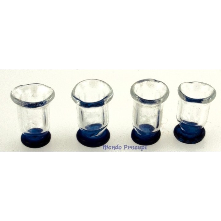 Set 4 bicchieri in vetro