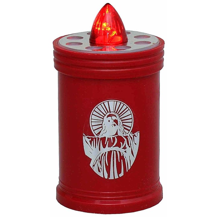 Luz roja a batería con llama roja fija h 12 cm