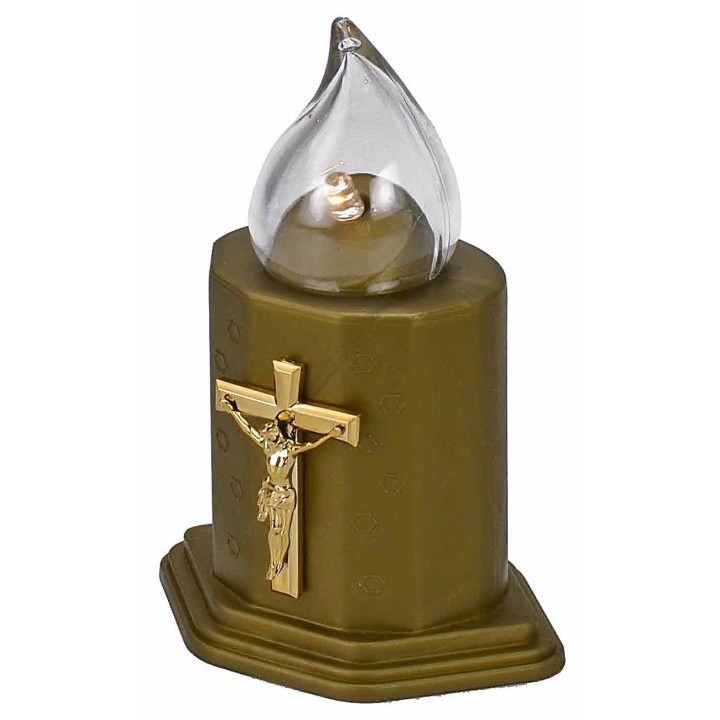 Oro luminoso con luz parpadeante a pilas h 11 cm