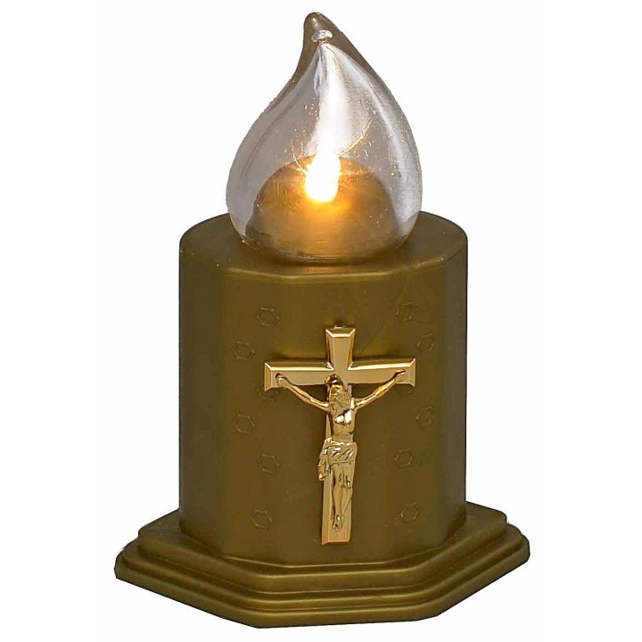 Oro luminoso con luz parpadeante a pilas h 11 cm