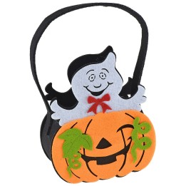 Cesta de calabaza y fantasma para Halloween cm 14x7x17 h