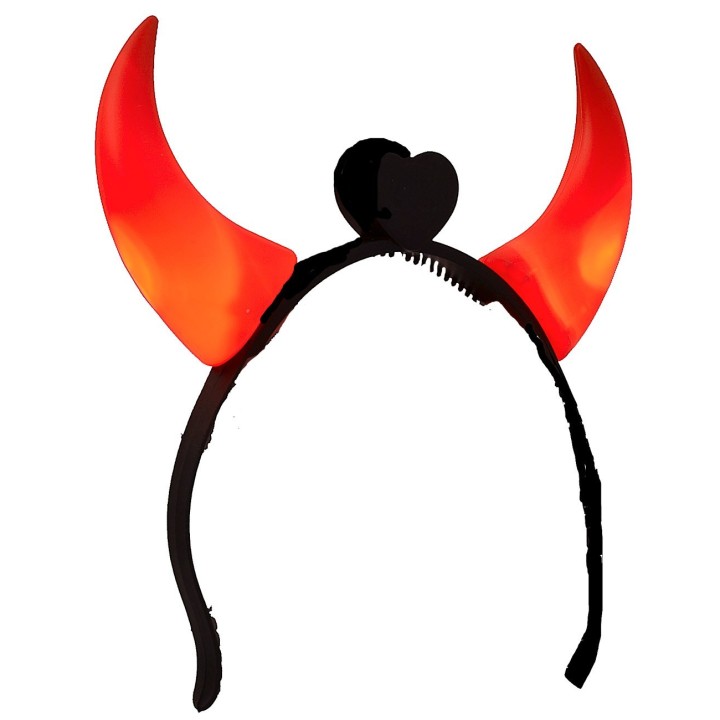 Diadema con cuernos iluminados para Halloween