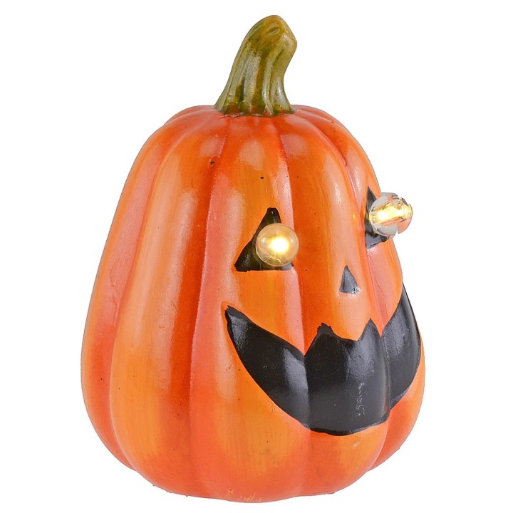 Zucca con occhi illuminati a batterie per Halloween cm 15x20 h