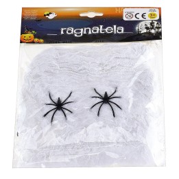 Ragnatela bianca con ragni per Halloween 40 gr.