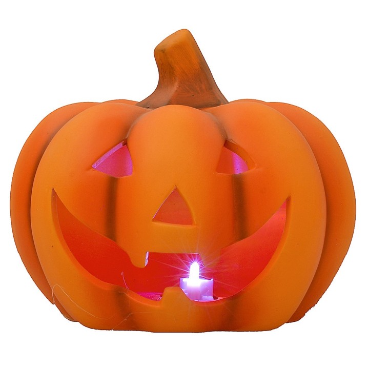 Zucca con led che varia il colore a batterie per Halloween