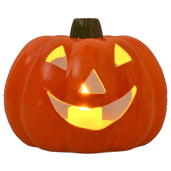 Pumpkin candle holder for Halloween cm 18x15 h