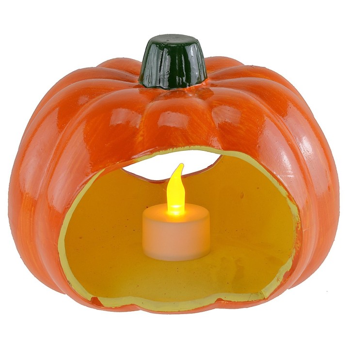 Calabaza portavelas para Halloween cm 18x15 h