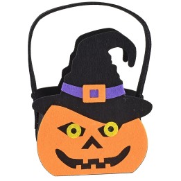 Witch pumpkin basket for Halloween cm 14x7x18 h