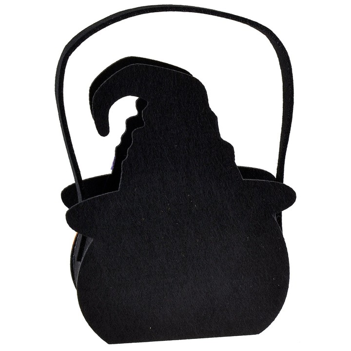 Witch pumpkin basket for Halloween cm 14x7x18 h