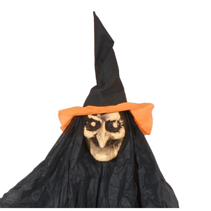 Strega volto chiaro con picchetto per Halloween h 107 cm