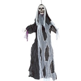 Colgante monstruo fantasma negro con luces y sonidos Halloween