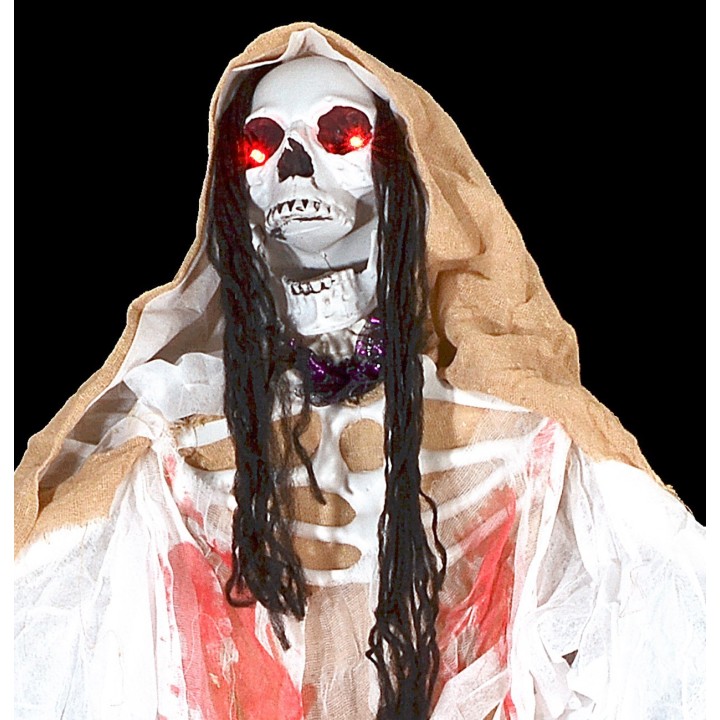 Colgante monstruo fantasma blanco con luces y sonido Halloween