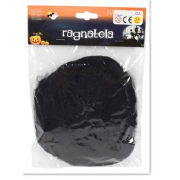 Ragnatela nera con ragni per Halloween 40 gr.