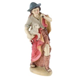 Boy with lamb in resin 30 cm