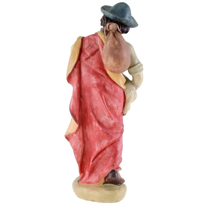 Boy with lamb in resin 30 cm