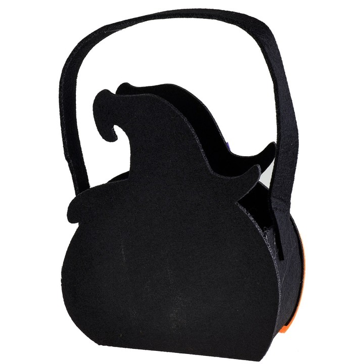 Cestino zucca strega per Halloween cm 15x7x17,5 h