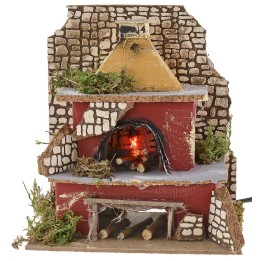 Oven with working flame effect lamp 15x10x17 cm h