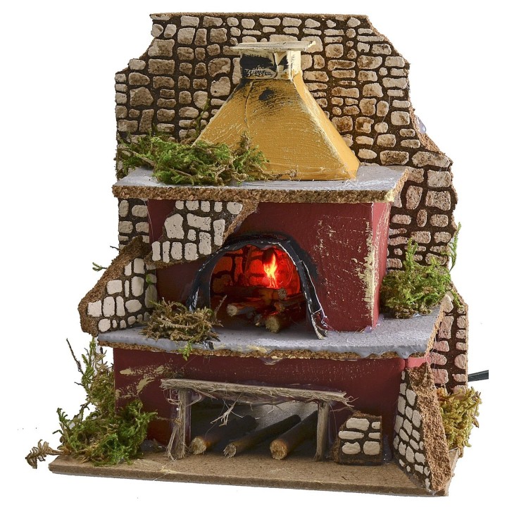 Forno con lampada effetto fiamma funzionante cm 15x10x17 h