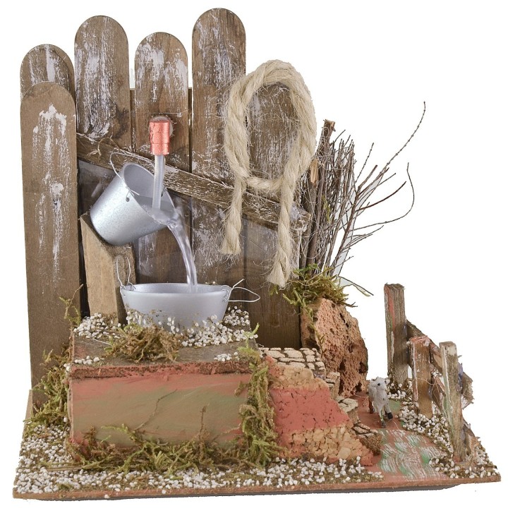 Working fountain with buckets 20x14x19 cm h