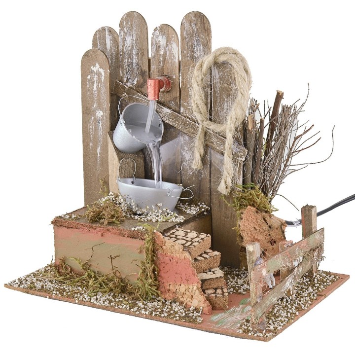 Working fountain with buckets 20x14x19 cm h