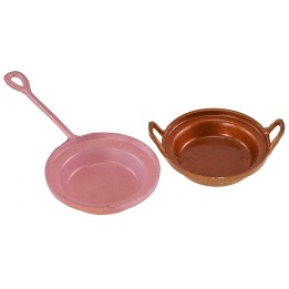 Set of 2 copper-colored saucepans ø 3.5 cm