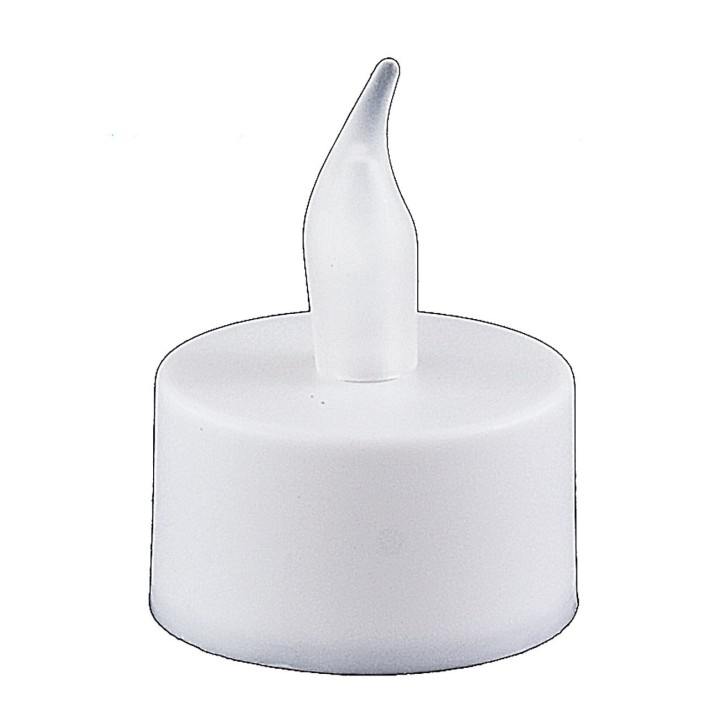 Lumino bianco ø 3,7 cm con fiamma tealight a batteria