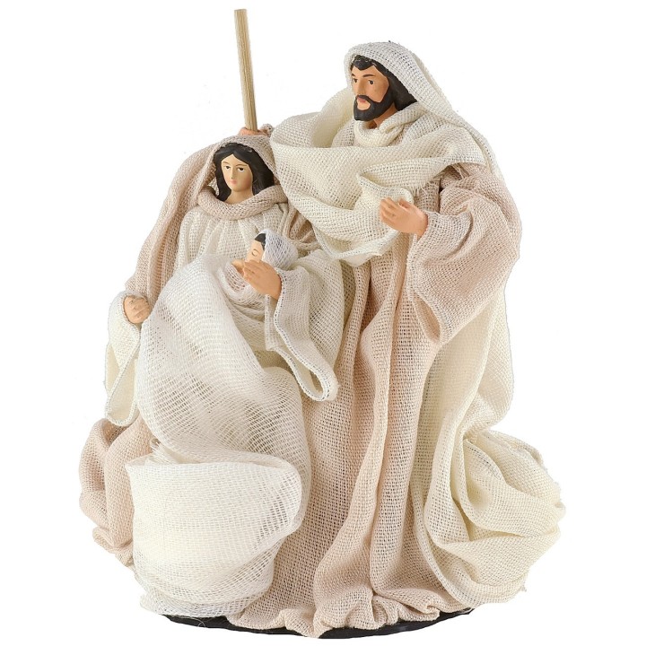 Natività con vestiti in tessuto cm ø 10x16,5 h