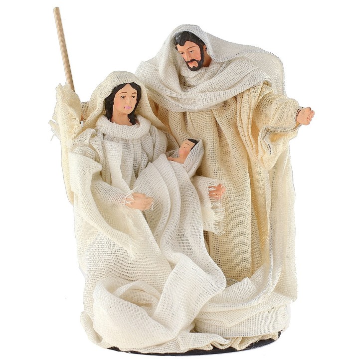 Natividad con ropa de tela cm ø 10x16,5 h