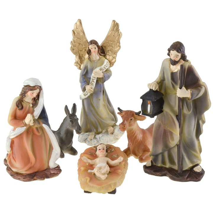 Natività 10 soggetti serie 15 cm in resina