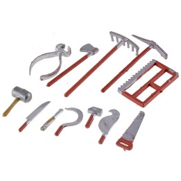 Set of 12 pvc work tools for miniature nativity scene