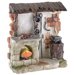 Taller del herrero con fuego a batería cm 11,5x4x12,5 h