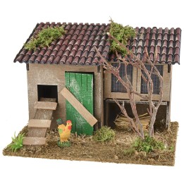 Ambientazione per presepe con pollaio e conigliera cm 19x15x13 h