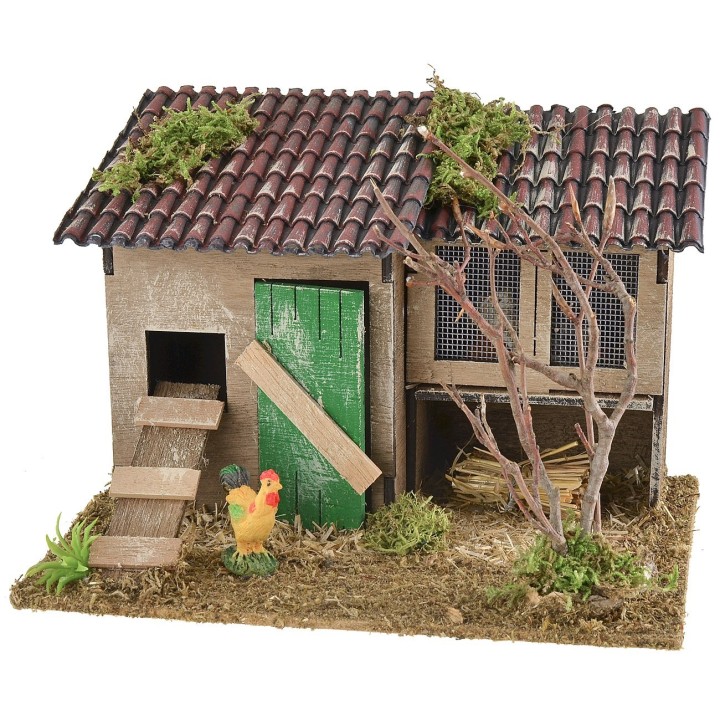 Ambientazione per presepe con pollaio e conigliera cm 19x15x13 h